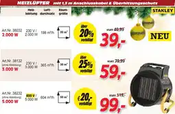 Zgonc HEIZLÜFTER mit 1,3 m Anschlusskabel & Überhitzungsschutz Angebot