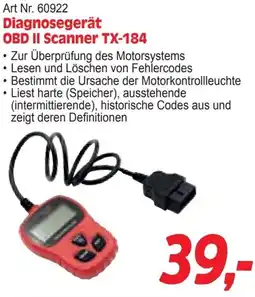 Zgonc Diagnosegerät OBD II Scanner TX-184 Angebot