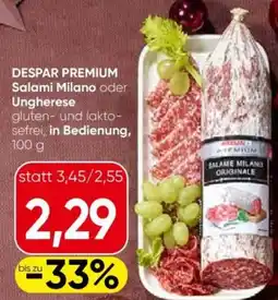 Eurospar DESPAR PREMIUM Salami Milano oder Ungherese Angebot