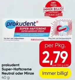 Eurospar prokudent Super-Haftcreme Neutral oder Minze Angebot