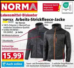 Norma Toptex arbeits-strickfleece-jacke Angebot