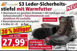 Norma S3 Leder-Sicherheits stiefel mit Warmfutter Angebot