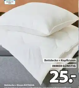 JYSK Bettdecke + Kissen KVITEGGA Angebot