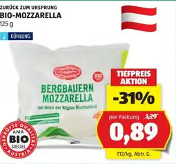Hofer Zurück zum ursprung bio-mozzarella Angebot