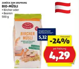 Hofer Zurück zum Ursprung Bio-Bircher Müsli Angebot