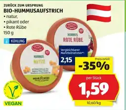 Hofer Zurück zum Ursprung BIO-Hummusaufstrich Angebot