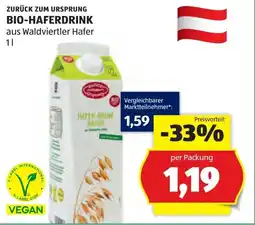 Hofer Zurück zum Ursprung Bio-Haferdrink Angebot