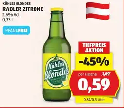 Hofer Ottakringer kühles blondes radler zitrone Angebot