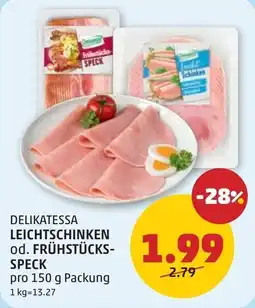 PENNY Delikatessa leichtschinken od. frühstücks speck Angebot