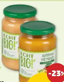 PENNY Echt Bio Apfelmus Angebot