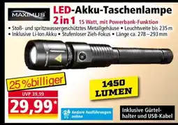 Norma LED-Akku-Taschenlampe 2in1 Angebot