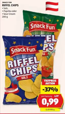 Hofer Snack fun riffel-chips Angebot
