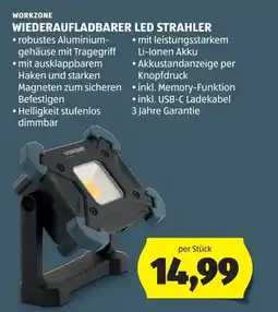 Hofer Workzone wiederaufladbarer led strahler Angebot