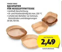 Hofer Power force backpapier für heissluftfritteuse Angebot