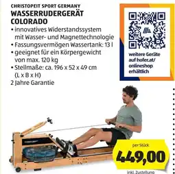 Hofer Christopeit Sport Wasserrudergerät Colorado Angebot