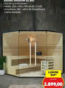 Hofer Home Deluxe Sauna Shadow Angebot