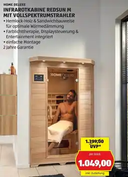Hofer Home deluxe infrarotkabine redsun m mit vollspektrumstrahler Angebot