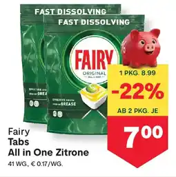 MPreis Fairy tabs all in one zitrone Angebot