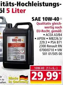 Norma SAE 10W-40 Angebot