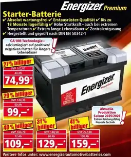 Norma Starter-Batterie Energizer Angebot
