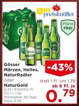 Unimarkt Gösser Märzen, Helles, NaturRadler oder NaturGold Angebot