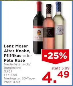 Unimarkt Lenz Moser Alter Knabe, Pfiffikus oder Fête Rosé Angebot