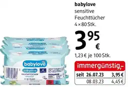 dm babylove sensitive Feuchttücher 4×80 Stk. Angebot