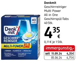 dm Denkmit geschirrreiniger multi power all in one geschirrspül-tabs Angebot