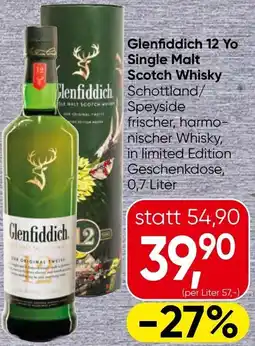 Eurospar Glenfiddich 12 yo single malt scotch whisky Angebot