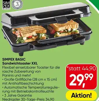 Eurospar Simpex basic sandwichtoaster xxl Angebot