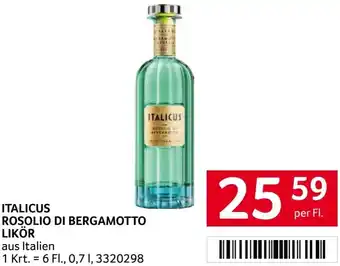 Italicus rosolio di bergamotto likör
