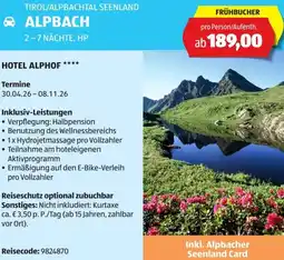 Hofer Reisen Tirol/alpbachtal seenland alpbach Angebot