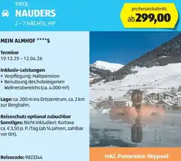 Hofer Reisen Tirol nauders Angebot