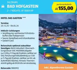 Hofer Reisen Salzburg bad hofgastein Angebot