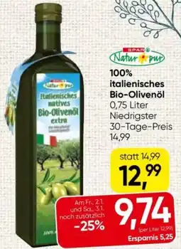 Spar Natur pur 100% italienisches bio-olivenöl Angebot