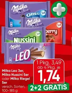 Spar Milka Leo 3er, Milka Nussini 5er Angebot