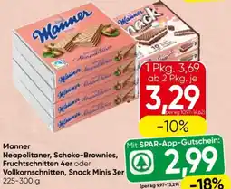 Spar Manner neapolitaner, schoko-brownies, fruchtschnitten 4er oder Angebot