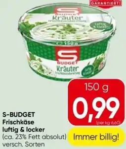 Spar S-budget frischkäse luftig & locker Angebot