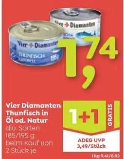 ADEG Vier Diamanten Thunfisch in Öl od. Natur Angebot