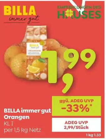 ADEG BILLA immer gut Orangen Angebot