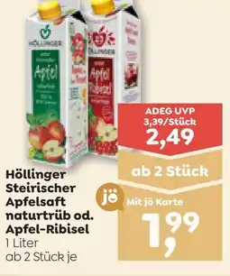 ADEG Höllinger Steirischer Apfelsaft naturtrüb od. Apfel-Ribisel Angebot