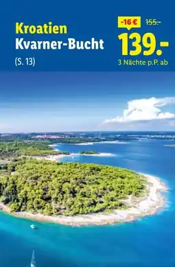 Lidl Reisen Kroatien Kvarner-Bucht Angebot
