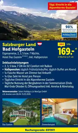 Lidl Reisen Salzburger Land Bad Hofgastein Angebot