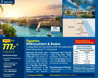 Lidl Reisen Ägypten nilkreuzfahrt & baden Angebot