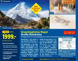 Lidl Reisen Ursprüngliches Nepal Große Rundreise Angebot