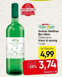 Spar Grüner Veltliner Bio-Wein Angebot