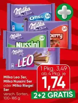 Spar Milka Leo 3er, Milka Nussini 5er oder Milka Riegel 5er Angebot