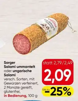Spar Sorger Salami ummantelt oder ungarische Salami Angebot
