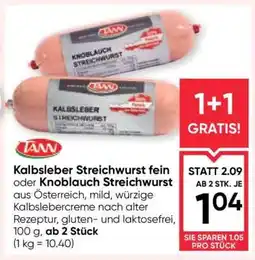 Maximarkt Kalbsleber Streichwurst fein oder Knoblauch Streichwurst Angebot