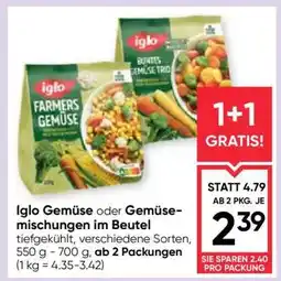 Maximarkt Iglo Gemüse oder Gemüsemischungen im Beutel Angebot